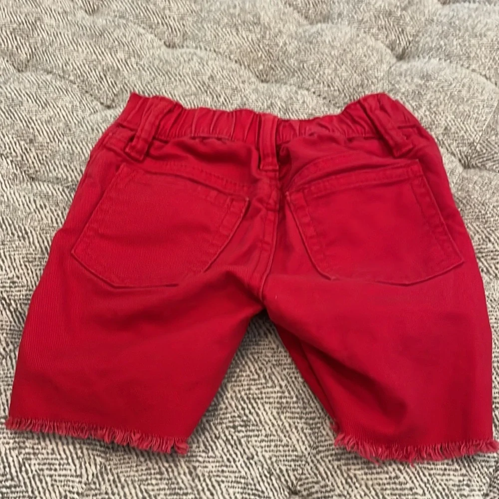 Gap red cutoff shorts size 18-24 mths